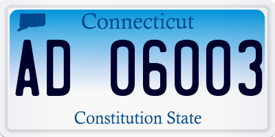 CT license plate AD06003