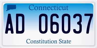 CT license plate AD06037