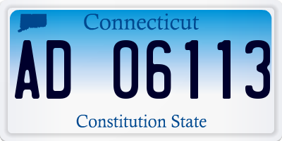 CT license plate AD06113