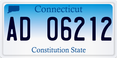 CT license plate AD06212