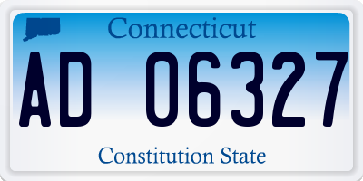 CT license plate AD06327