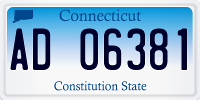 CT license plate AD06381