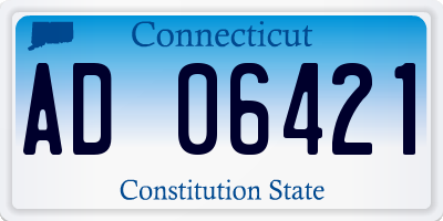 CT license plate AD06421
