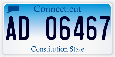 CT license plate AD06467