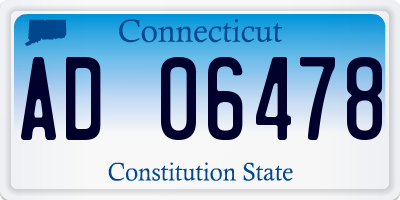 CT license plate AD06478