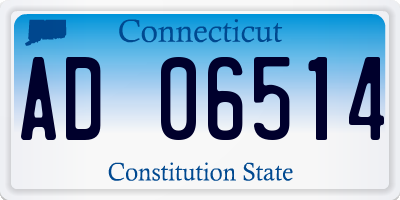 CT license plate AD06514