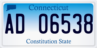 CT license plate AD06538