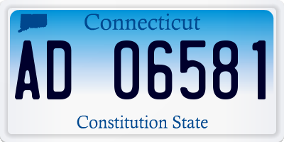 CT license plate AD06581