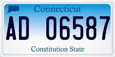 CT license plate AD06587