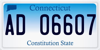 CT license plate AD06607