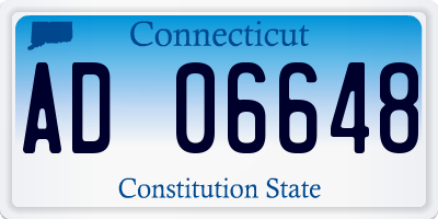 CT license plate AD06648