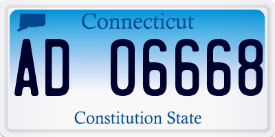 CT license plate AD06668