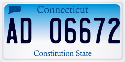 CT license plate AD06672