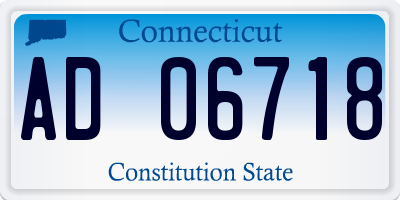 CT license plate AD06718