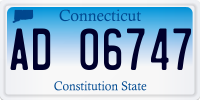 CT license plate AD06747