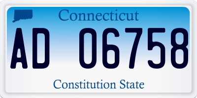 CT license plate AD06758