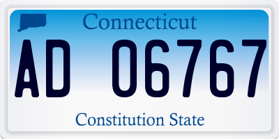 CT license plate AD06767