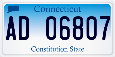 CT license plate AD06807