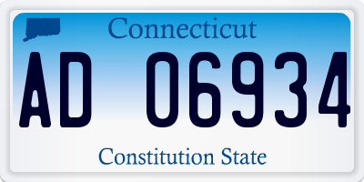 CT license plate AD06934