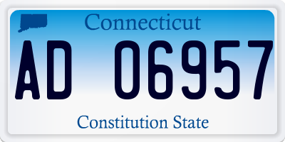 CT license plate AD06957
