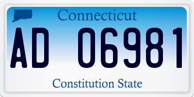 CT license plate AD06981