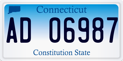 CT license plate AD06987
