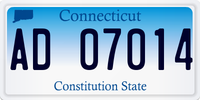 CT license plate AD07014