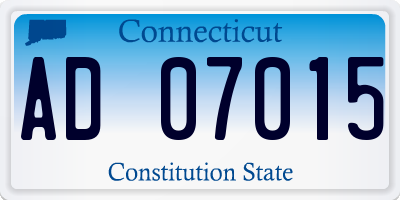 CT license plate AD07015