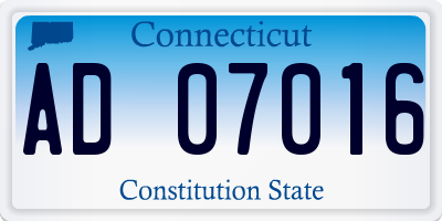 CT license plate AD07016