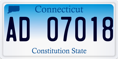 CT license plate AD07018