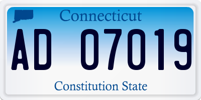CT license plate AD07019