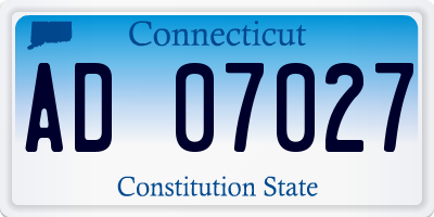 CT license plate AD07027