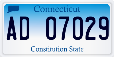 CT license plate AD07029