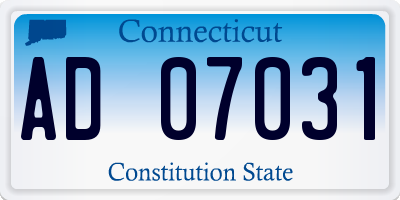 CT license plate AD07031