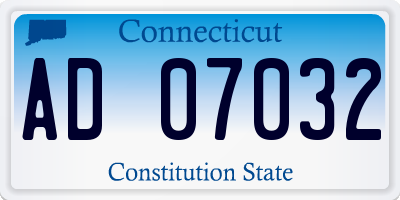 CT license plate AD07032