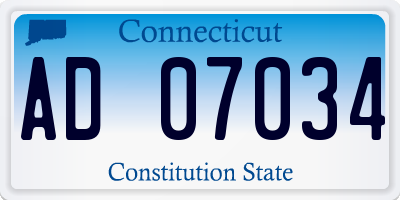 CT license plate AD07034