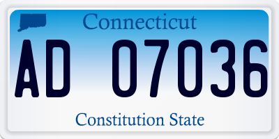 CT license plate AD07036