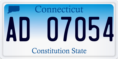 CT license plate AD07054