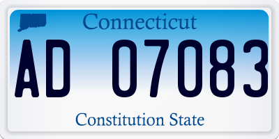CT license plate AD07083