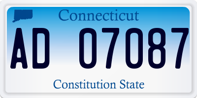 CT license plate AD07087