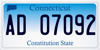 CT license plate AD07092