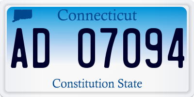 CT license plate AD07094