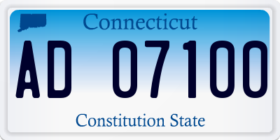 CT license plate AD07100