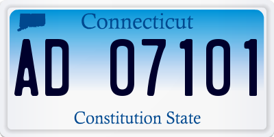 CT license plate AD07101