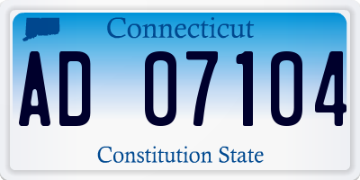 CT license plate AD07104