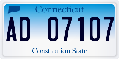 CT license plate AD07107