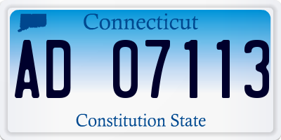 CT license plate AD07113