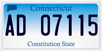 CT license plate AD07115