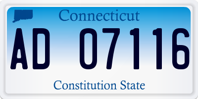 CT license plate AD07116