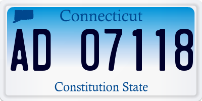 CT license plate AD07118